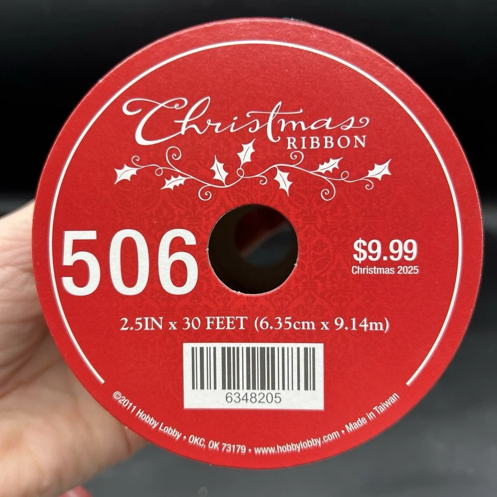 Black & White Gingham Wired Edge Holiday Ribbon Farm Country Set of 2 Rolls 60ft